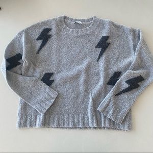 Rails Women's Perci Lurex Lightning Bolt Sweater - Heather Gray